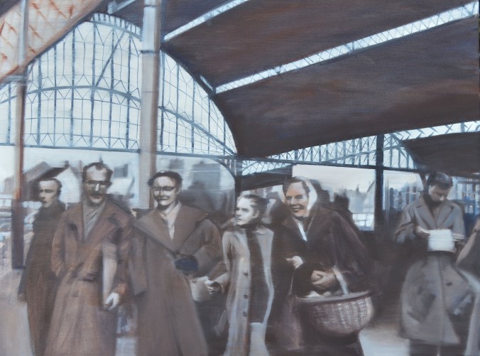 Posthumus family departure 1956 2018 oil on canvas 100 x 70 cm